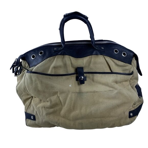 Will Leather Goods Canvas Leather Travel Duffle Bag Carry On Weekender - Picture 2 of 16
